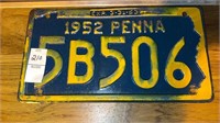 1952 Penna plate