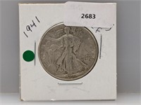 1941 90% Silver Walker Half $1 Dollar