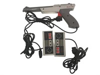 2 NES Controllers and NES Gun