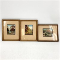 Trio Wallace Nutting Hand Colored Photographs