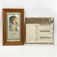 Vintage W. Nutting Checks & Advertising Calendar