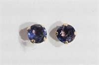 14K Yellow Gold Iolite earrings, Retail Price $120
