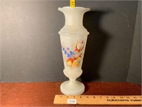 Antique Art Glass 13" Bohemian Handpainted Vase
