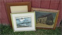 Vintage Wood Barn Print, Fishing Sea Print, Frame