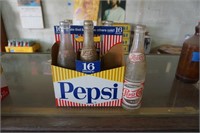 Pepsi Paper Holder with Glass Bottles