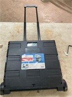 Folding crate with handle and wheels