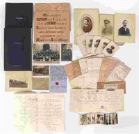 EARLY 20TH C. MILITARY IMAGES, LETTER, & DOCUMENTS