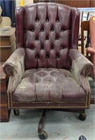 Leather office chair. 42" H.