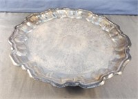 Silver plated footed serving tray