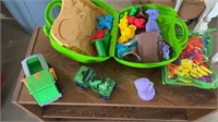 Alphabet magnets and play-doh models