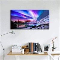 Colorful Aurora Borealis Wall Art, 20x40inx1
