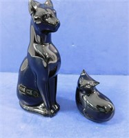 Baccarat Onyx Cat and Kitten