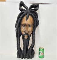 Grande sculpture en bois de Bob Marley