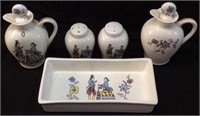 VTG. HAND PAINTED CREAMERS, SALT & PEPPER