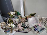 Craft ribbons, beads and decorative gems