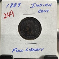 1889 INDIAN HEAD PENNY CENT FULL LIBERTY