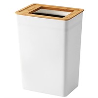 Trash Can Small Wastebasket with Bamboo Lid