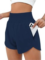 O575  Rosvigor Workout Shorts, High Waisted with P