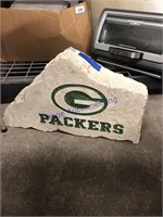 GREEN BAY PACKERS ETCHED STONE, 13"T X 23" WIDE