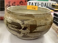 SIGNED HANDMADE POTTERY BOWL J HOPKINS