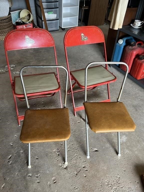 Two Pairs of Children's Folding Chairs