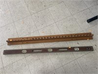 Wooden Level and Hook Storage