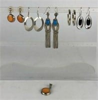 Sterling Silver Earrings & Pendant