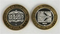 .999 Fine Silver Gaming Tokens, Lot of 2