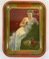 1936 Coca-Cola Tray - Women in White Dress