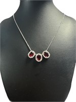 Elegant 9.60 ct 18" Ruby Evening Necklace