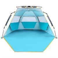WolfWise 3-4 Person Easy Up Beach Tent UPF 50+ Po