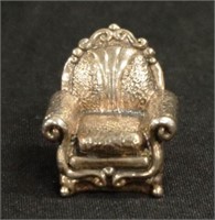 Sterling silver miniature armchair