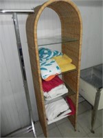Whicker Shelf Unit with towels - rough