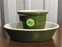 Two piece Hall Olive Green Dishes