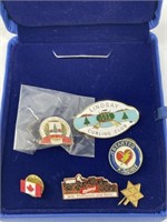 Assorted Pins in Medal Box