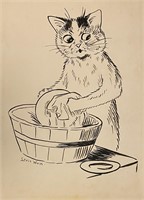 Louis Wain (1860-1939) original Cat drawing