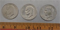 1972, 74, 77 US 1$ coins