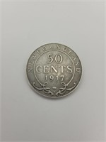 1917 Silver Newfoundland 50 cent coin!