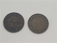 1913 and 1918 large one cent coins