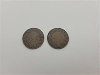 1919 and 1920 large one cent coins