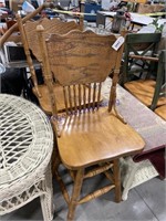 PAIR OF WOOD SWIVEL COUNTER CHAIRS, SEAT HT. 24"