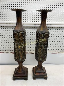 2 METAL CANDLE HOLDERS