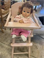 DOLL WITH HIGH CHAIR