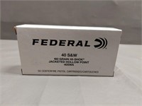 50 Rounds--40 S&W Federal Ammunition