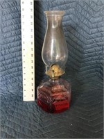 Vintage Glass Oil Lamp with Globe