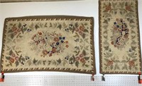 2 Early floral hooked rugs