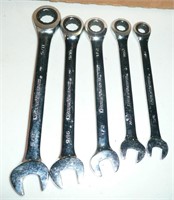 Gear Wrench SAE Ratcheting Open End Wrench Set