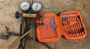 Ritchie manifold gauge and drill bit set