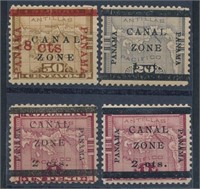 CANAL ZONE #14, #16-17 & #17a MINT FINE-VF H