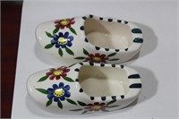 A Pair of Ceramic Clog Ashtrays